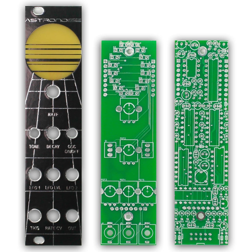 Synthrotek AstroNoise Eurorack PCBs and Panel - Lofi Oscillator / Drum PCB Set