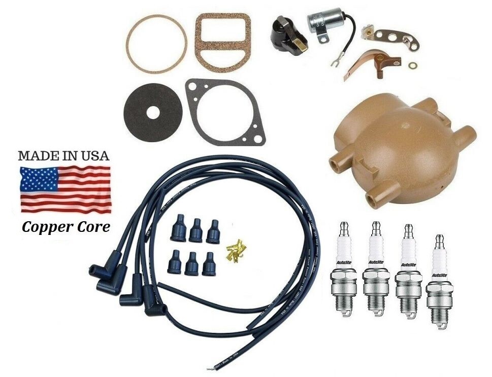 Complete Ignition Tune up kit Ford 9N 2N & 8N Tractors Front Mount Distributor