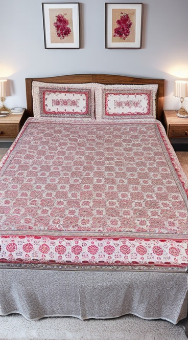 Bedsheet and pillow covers (100% Cotton)