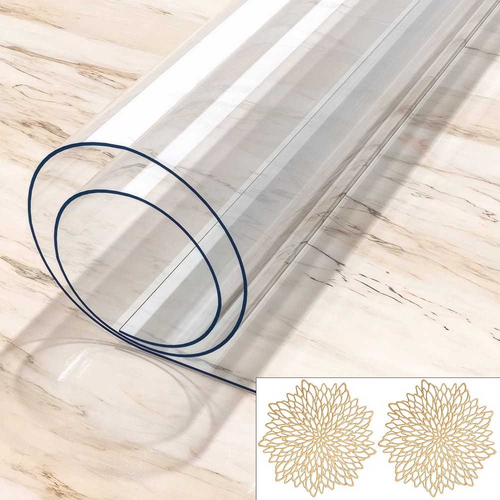 Transparent PVC Tablecloth Clear Waterproof Table Cover Plastic Desk Protector