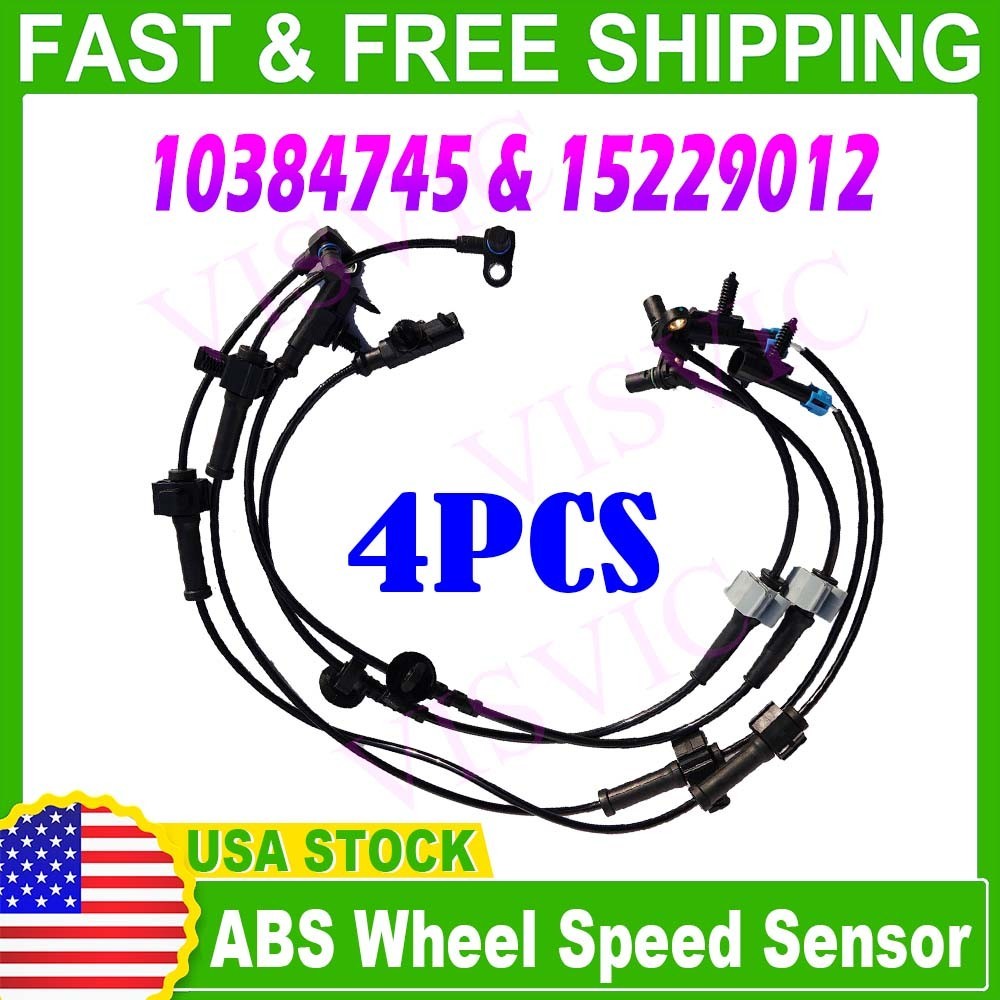 Front and Rear Left & Right ABS Wheel Speed Sensor 2 Pair for Chevy Silverado