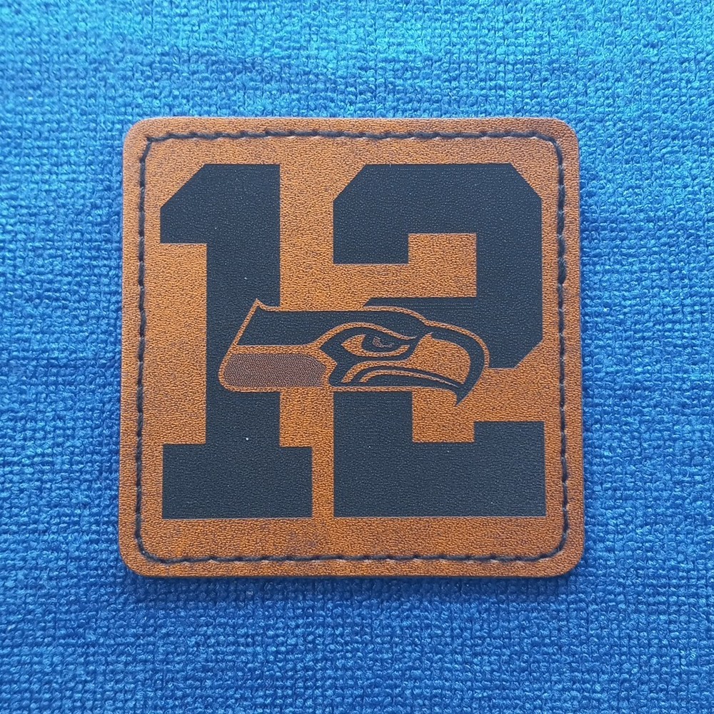 Seahawks Leather Iron on Patch For Hats And Accessories