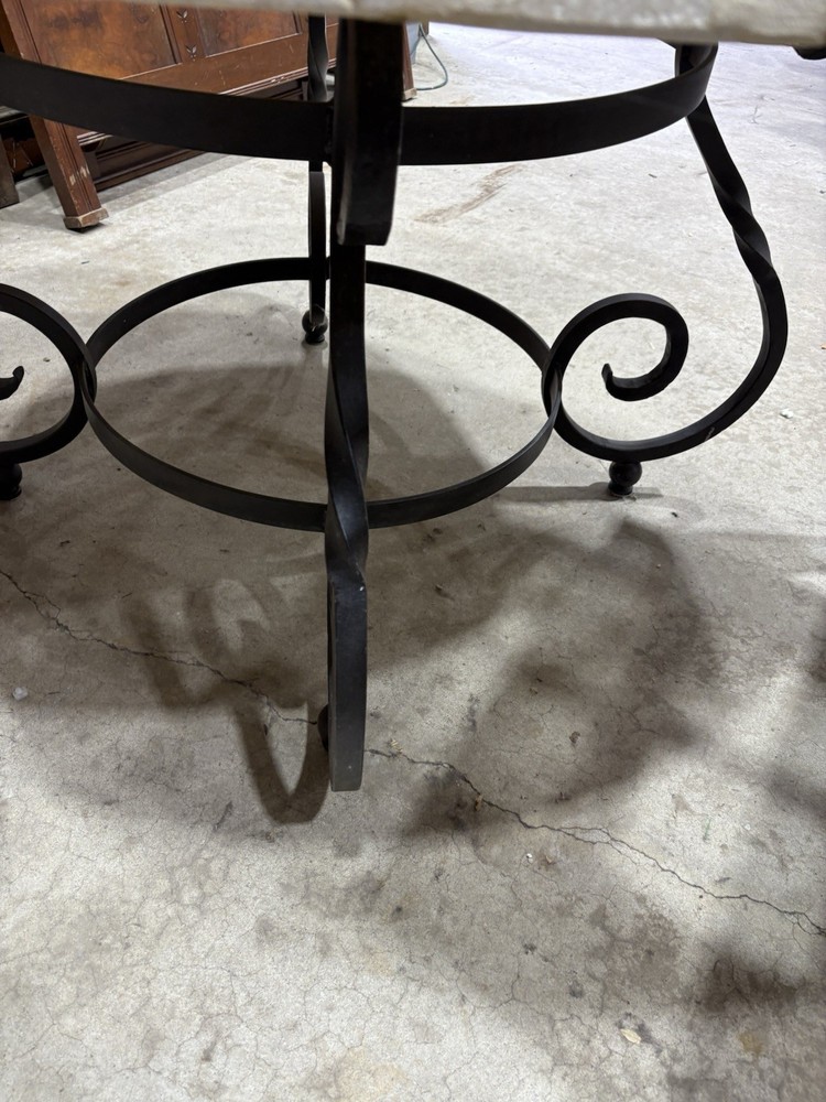 65190 Quality Decorator Cement Top Iron Table Dining Kitchen Table