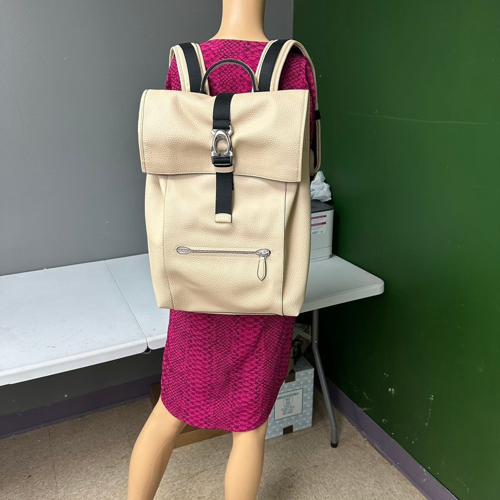 COACH CJ834 Beck Roll Top Backpack white