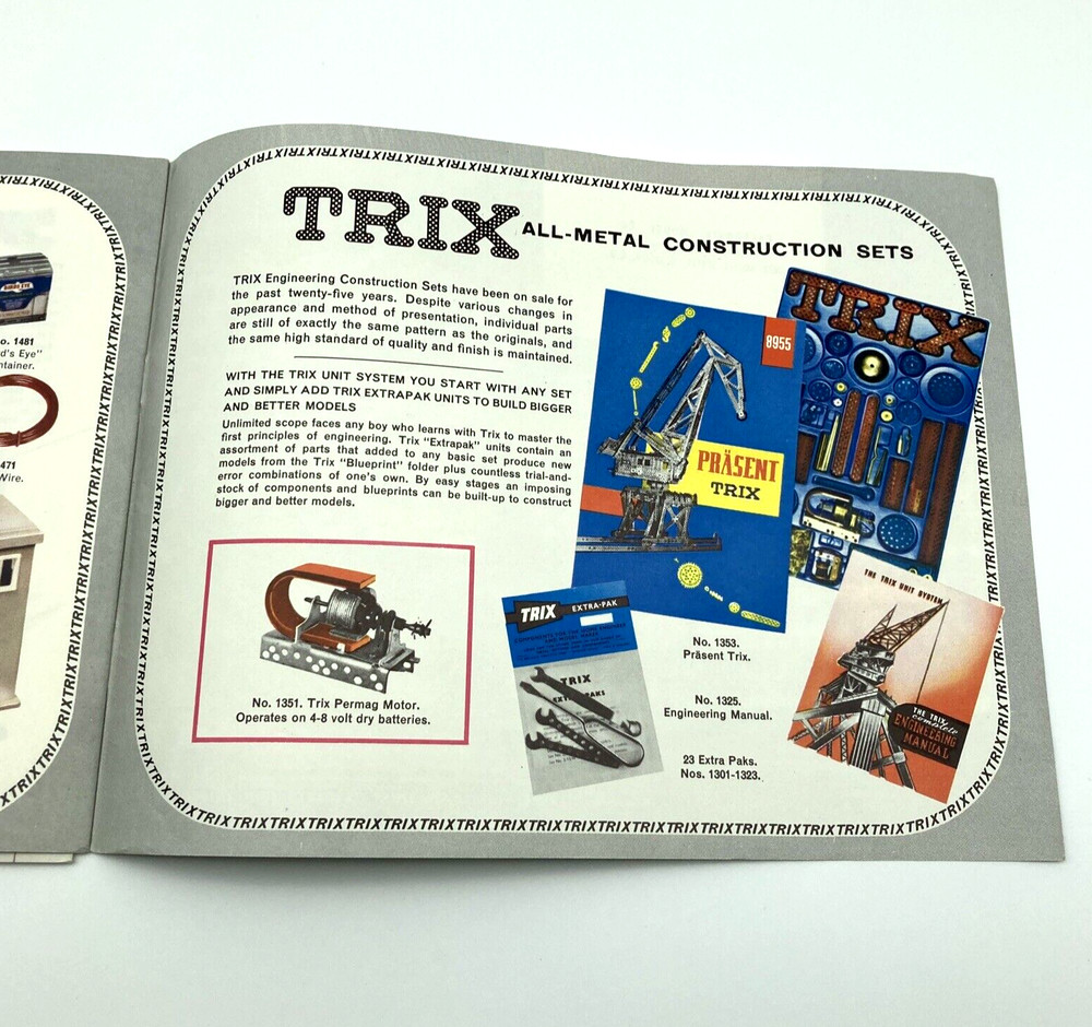 Trix Model Train Railroad Catalog 1960's Includes Pricelist