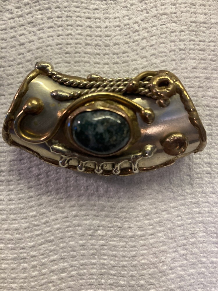 Mixed Metal Brutalist Labradorite Scarf Holder