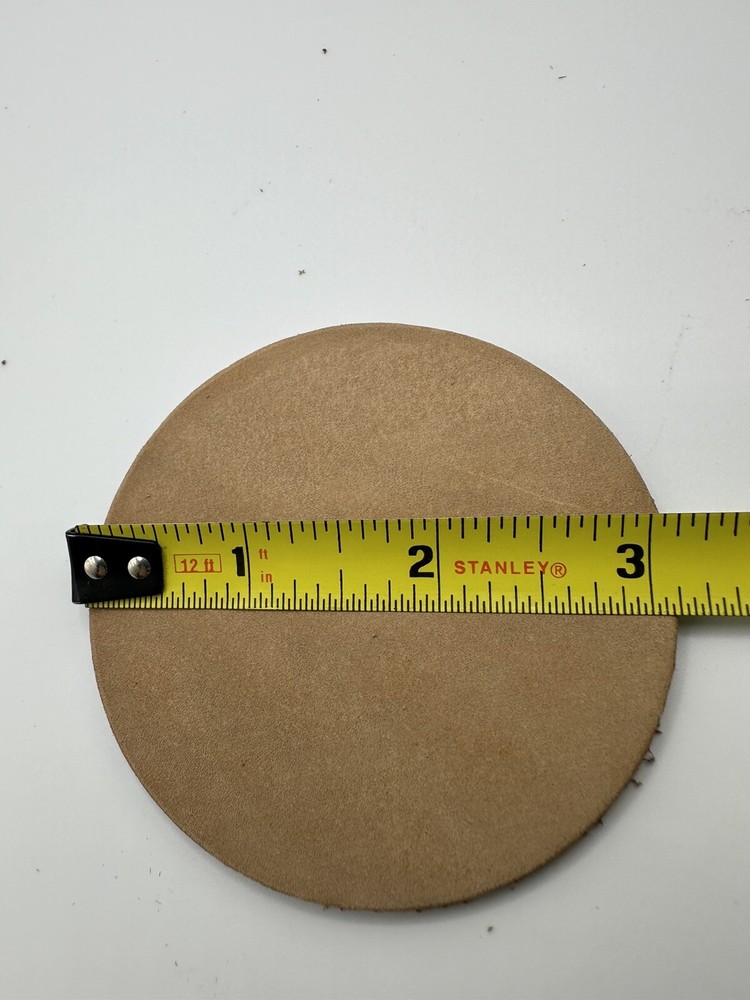 3 Inch Natural Leather Die Cut Coasters Blanks ( 5pc)