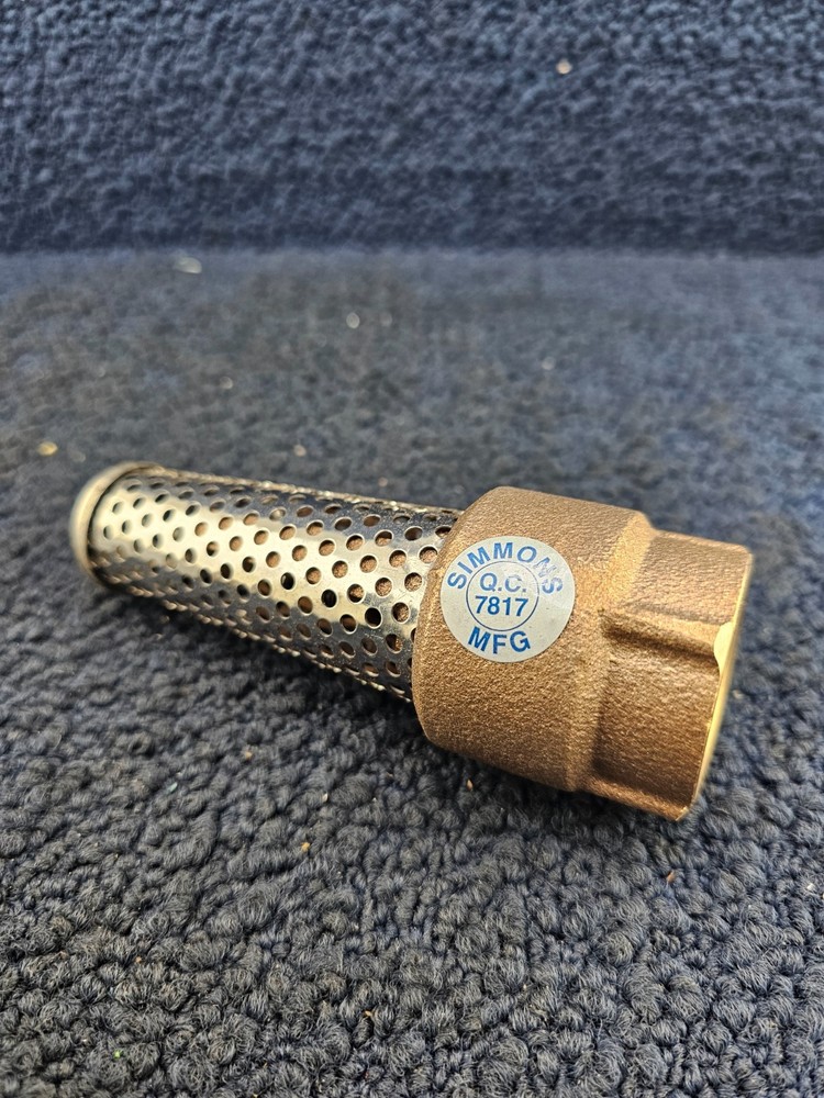 SIMMONS 453SB: Foot Valve Single Flow Spring Inline Bronze/Stainless 1" Pipe