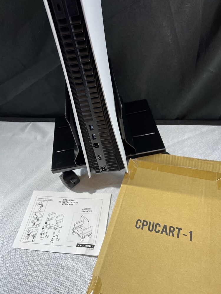 Gaming Console Computer Cart BLACK WITH CASTERS NIB