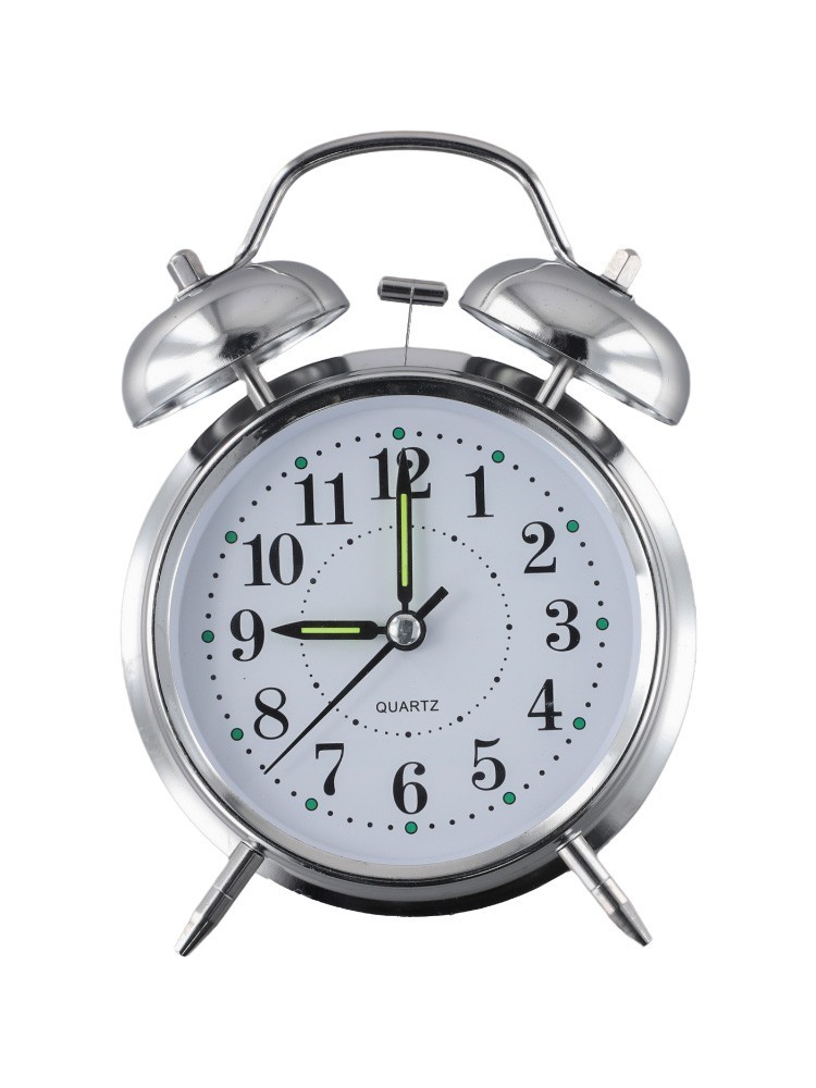Bedside for TRADITIONAL Classic Double Bell Alarm Clock Chrome