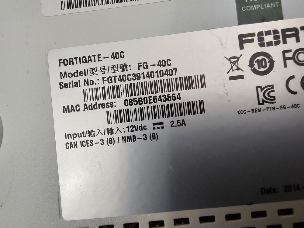 Fortinet Fortigate-40C Firewall FG-40C