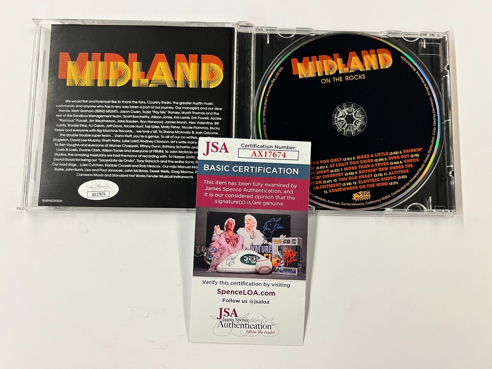 Midland Signed Autographed On The Rocks CD JSA