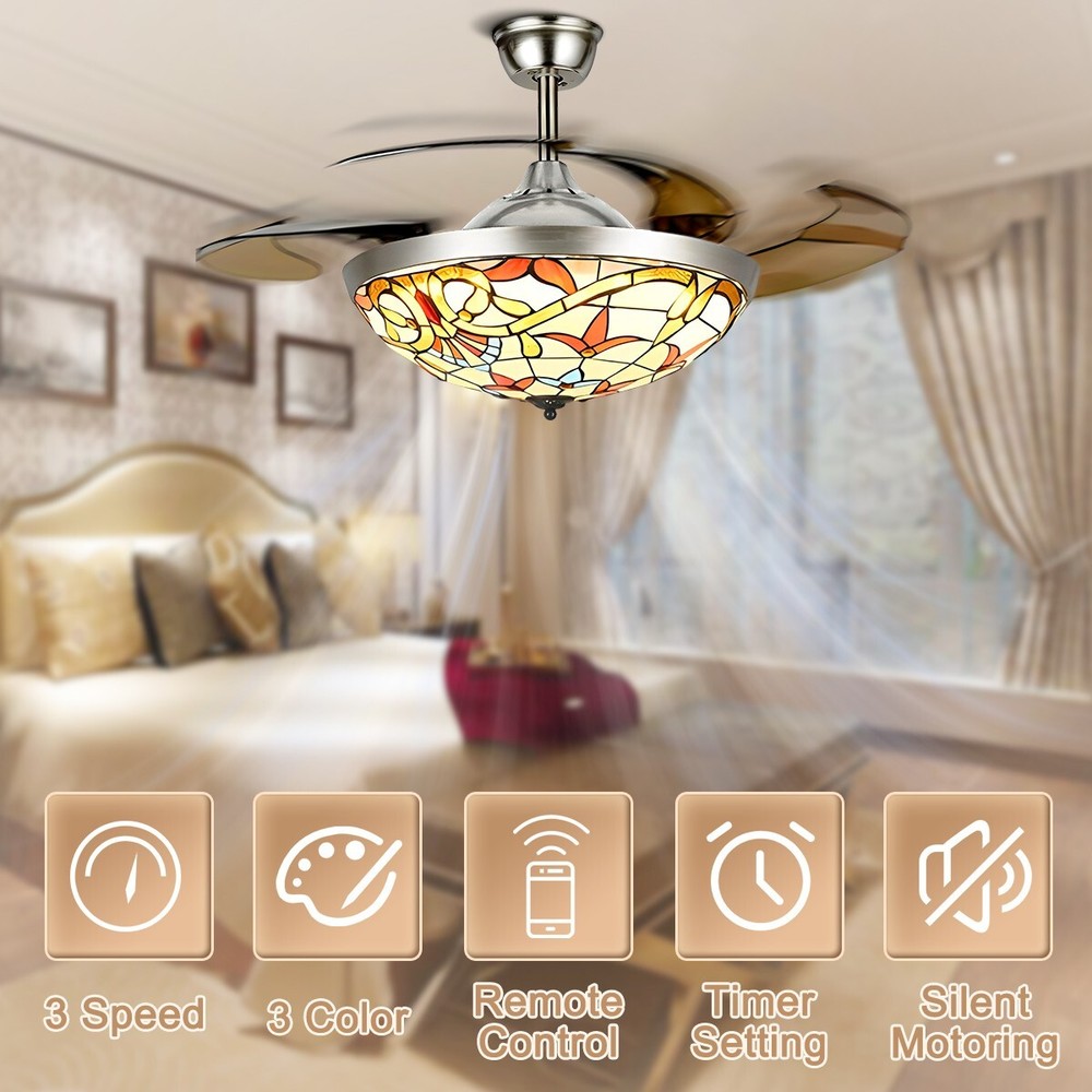 42" American style printed invisible fan light with remote control