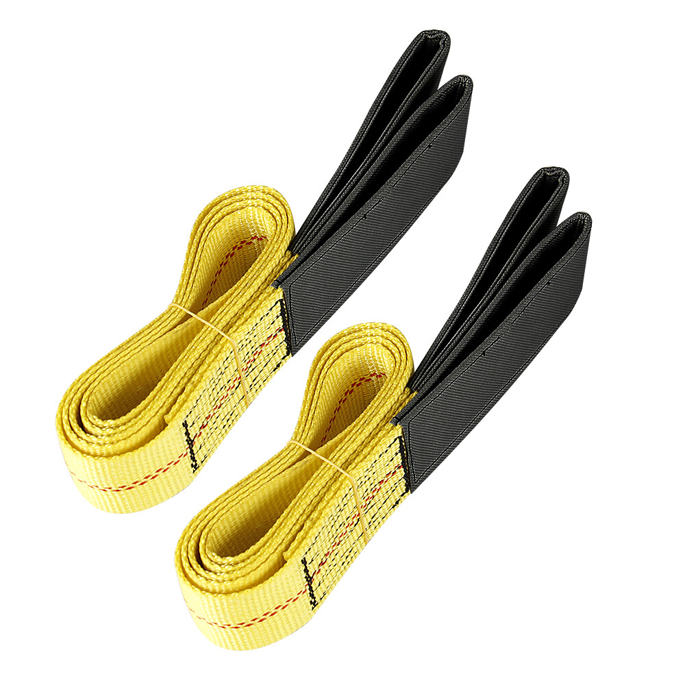 2 PACK 6FTx2" Nylon Lifting Sling Flat Loop Tow Strap Web Lift Sling Heavy Duty