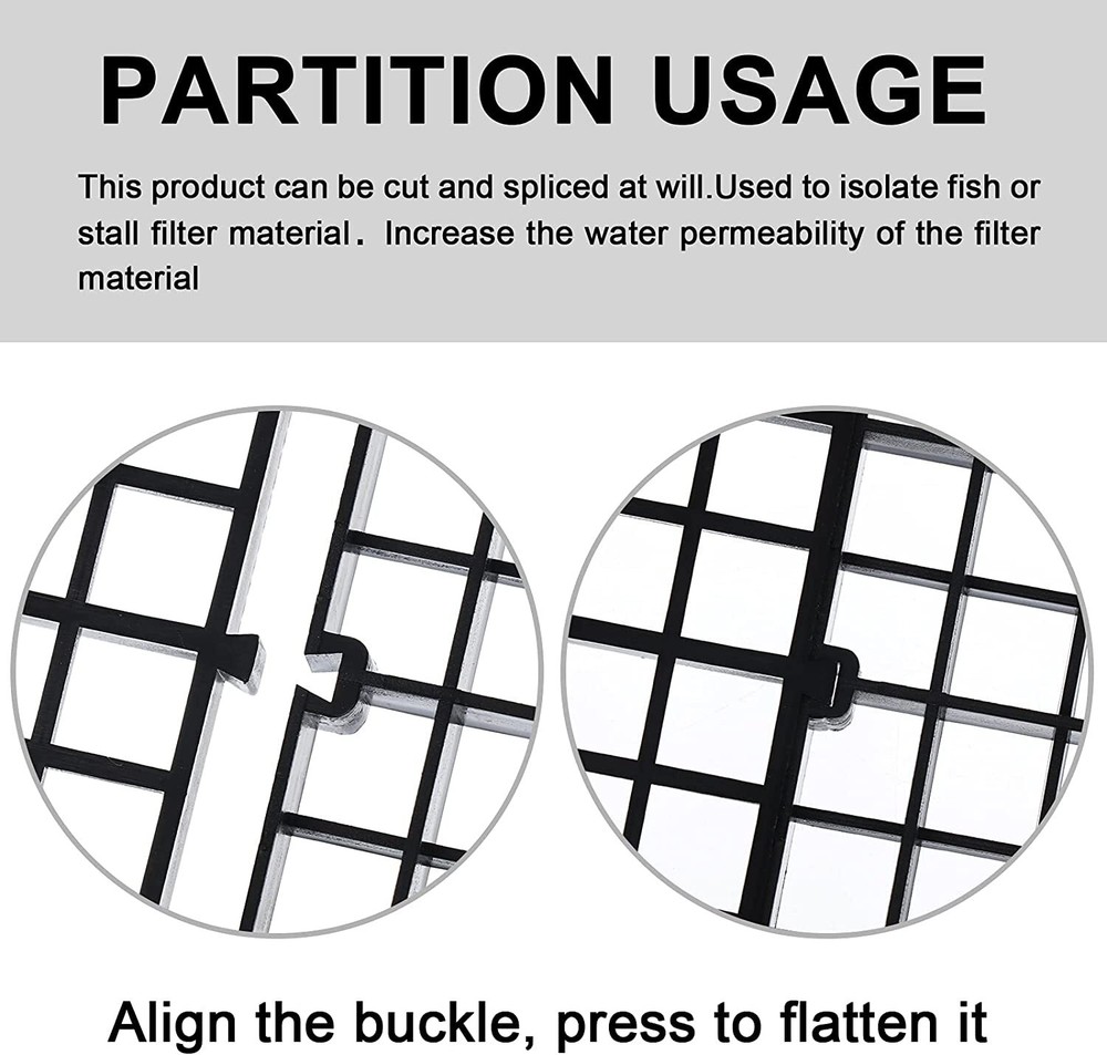 4Pack Aquarium Divider Tray Egg Crate Grid Fish Tank Divider Bottom Isolation