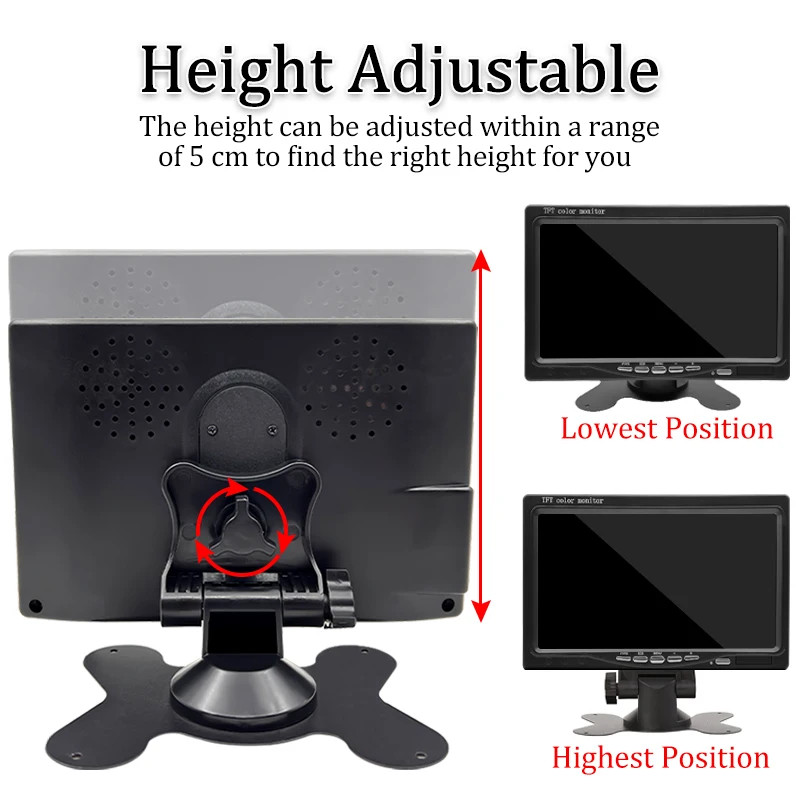 7in Car Monitors Screen For Rear View Reverse Camera TFT LCD Display HD Digital