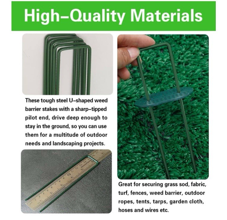 Artificial Turf Stakes Staples 50pcs plus Buffer Weed Stop Washers for Grass New