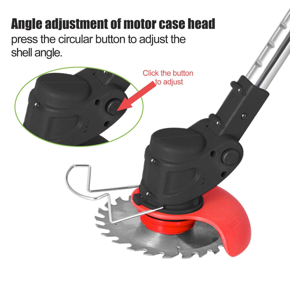 2500W Cordless Weed Eater Electric Brush Cutter Lawn Edger Grass String Trimmer