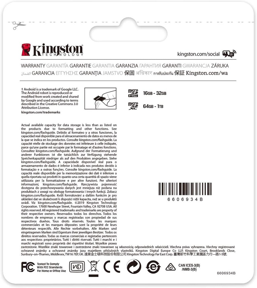Kingston microSDXC Canvas Select Plus 100MB/s Read A1 Class 10 UHS-I 128GB