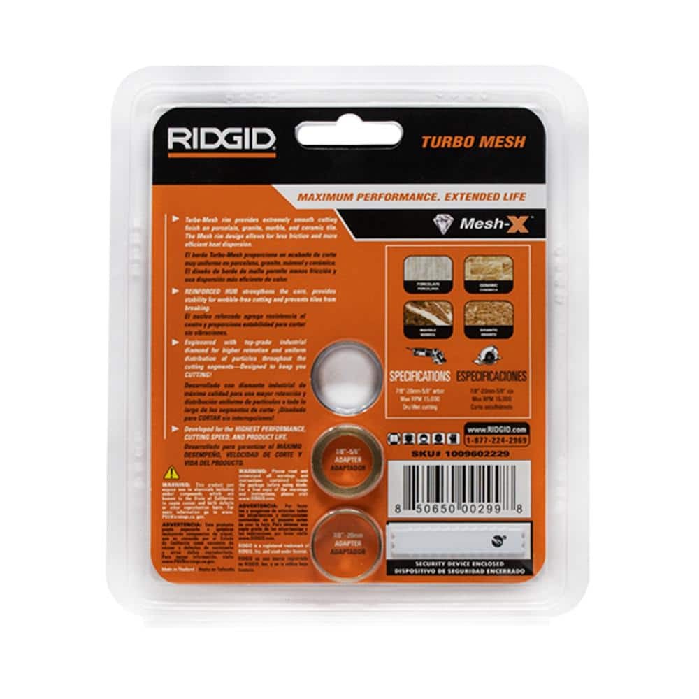 RIDGID 4 in. Mesh Continuous Rim Diamond Blade