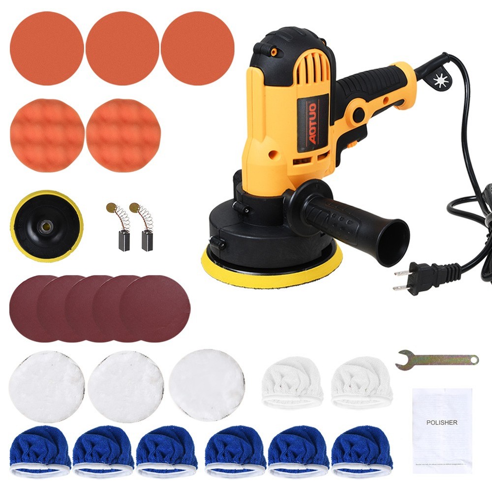 Rotary Car Polisher Buffer Kit Sander Polishing Machine 5" Sponge Pad US Plug