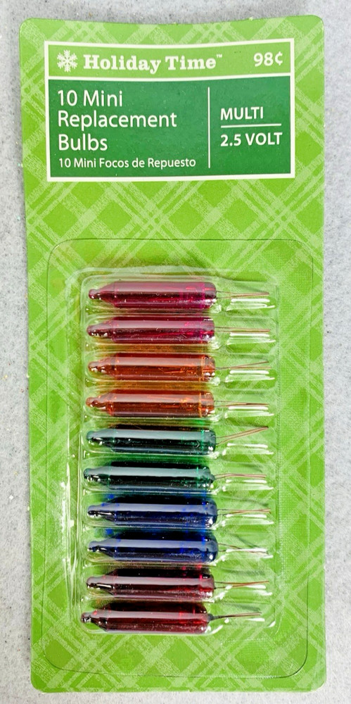 2.5 volt MultiColor Mini Christmas Light Bulbs for 50 100 150 Count Strings 10pk
