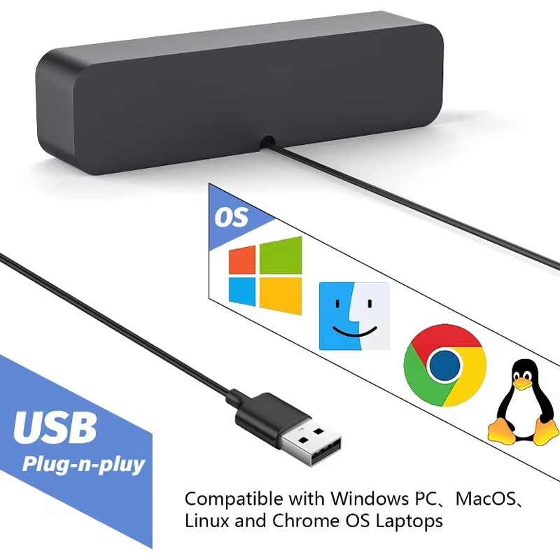 Portable 3D Stereo USB Mini Speaker Powered with Dual Speaker Built-In Decoding