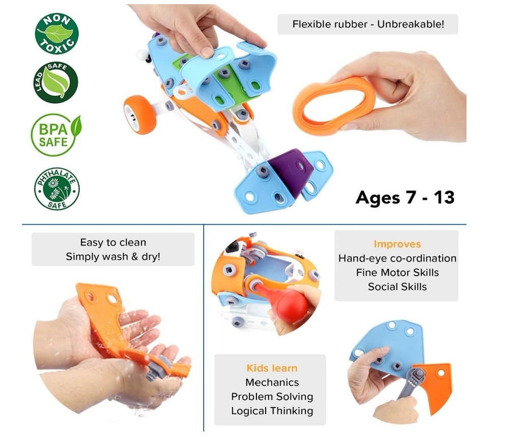 Toy Pal Build & Play STEM Building Toy Learning 7 Models Logical Thinking EUC