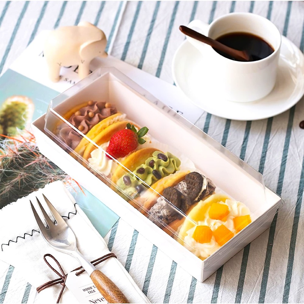 Charcuterie Boxes with Clear Lids 50 Pack White Bakery Boxes Cookie Boxes Sma...