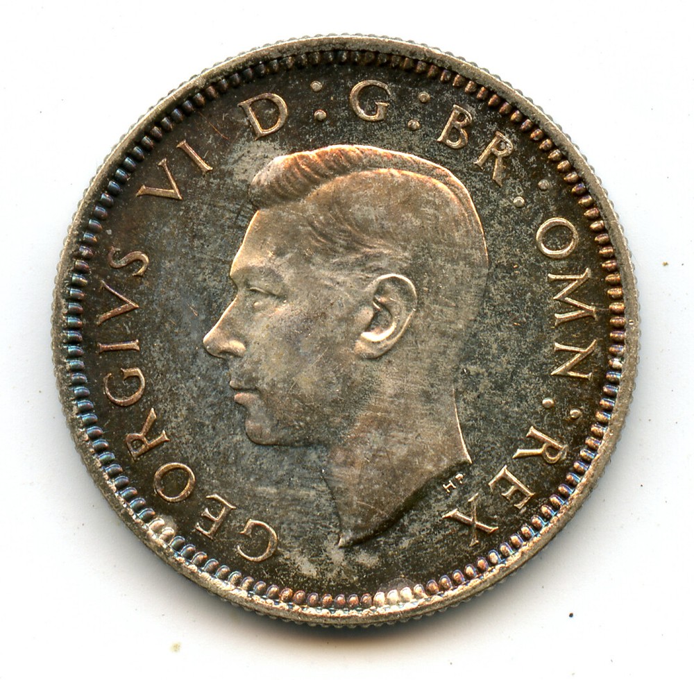 Genuine Proof Silver 1937 Great Britain 6 Pence | UNC Condition