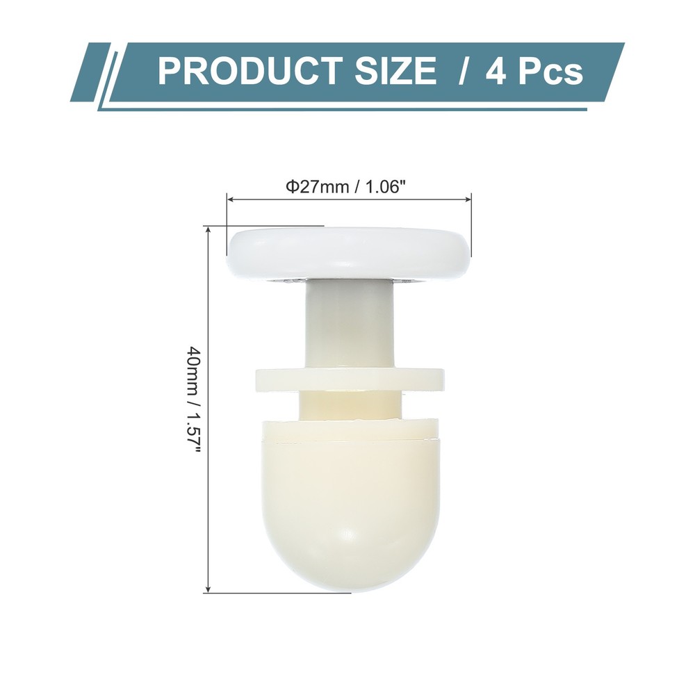 4Pcs 27mm Shower Door Rollers Wheels Replacement White