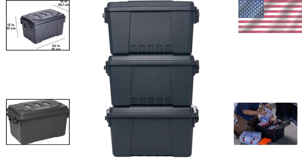 High-Impact Charcoal Storage Trunks - Modern Design for Efficient Organization