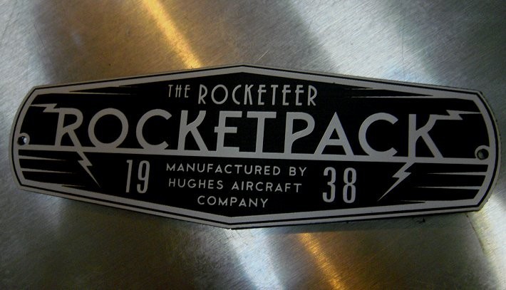 CUSTOM ROCKETEER ROCKETPACK DISPLAY NAMEPLATE PLACARD SIGN PROP ROCKET PACK JET