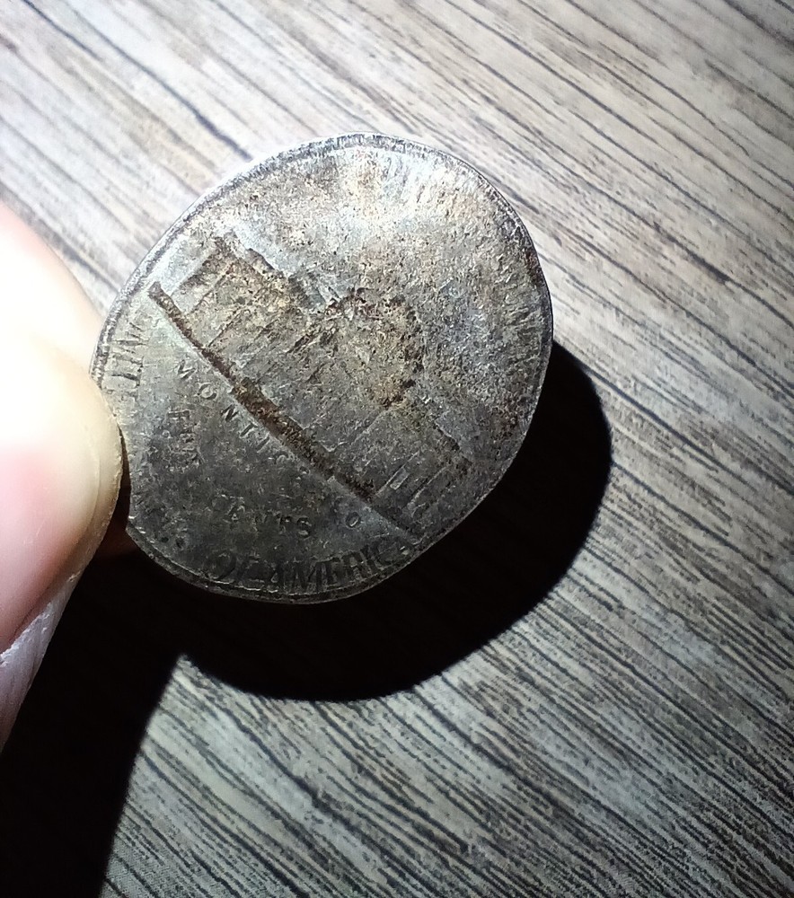 Unknown Year Jefferson Nickel Smashed