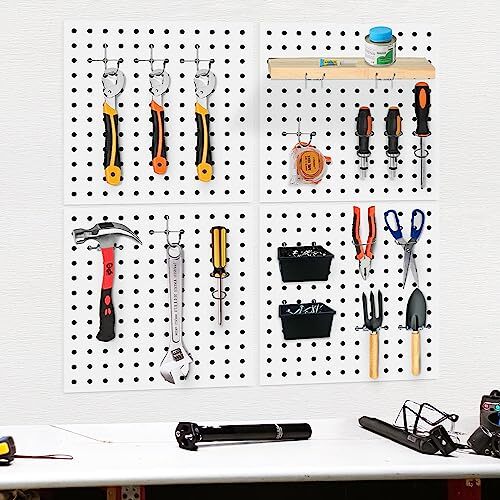 4PCS PegboardMetal PegBoard Pegboard Wall Organizer Pegboard Storage System