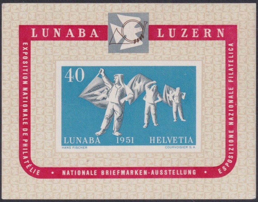 Switzerland 1951 LUNABA Miniature Sheet