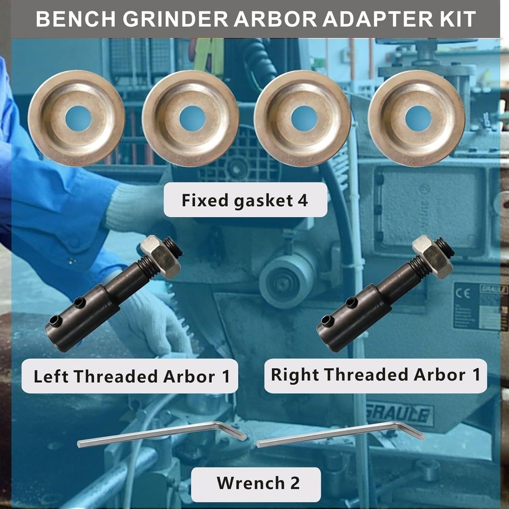 Durable 8mm Motor Shaft Extender - Bench Grinder Adapter with Tools Included