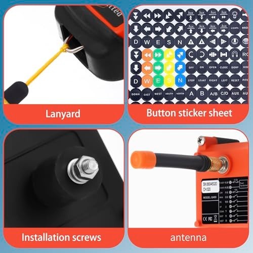 Industrial Wireless Overhead Crane Remote Control Kit - 2 Button 12V/24V Transmi
