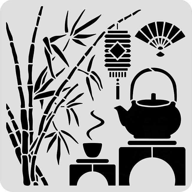 8"x8" Clear Plastic Stencil - Oriental (ME352)*