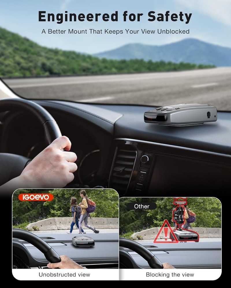 Radar Detector Dash Mount – Compatible with Cobra, Uniden, Escort & More Secure