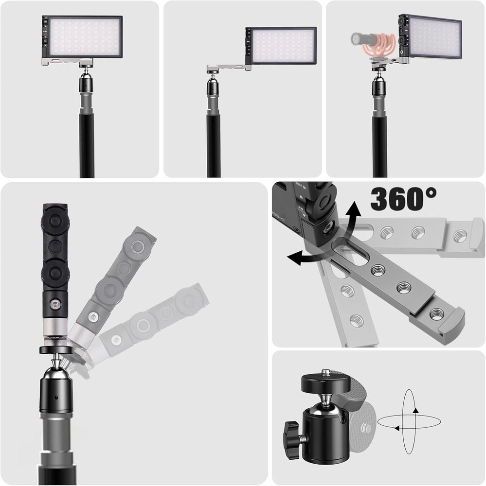 Portable 12W LED Camera Light, 10 Lighting Effects, CRI≥97