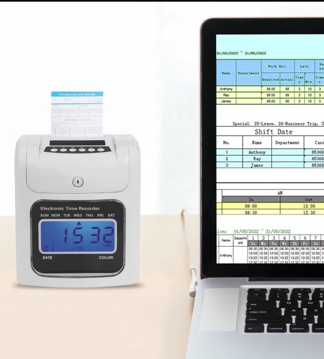 LCD Scanner Employee Attendance Machine Time Clock Staff Check In Out Machine