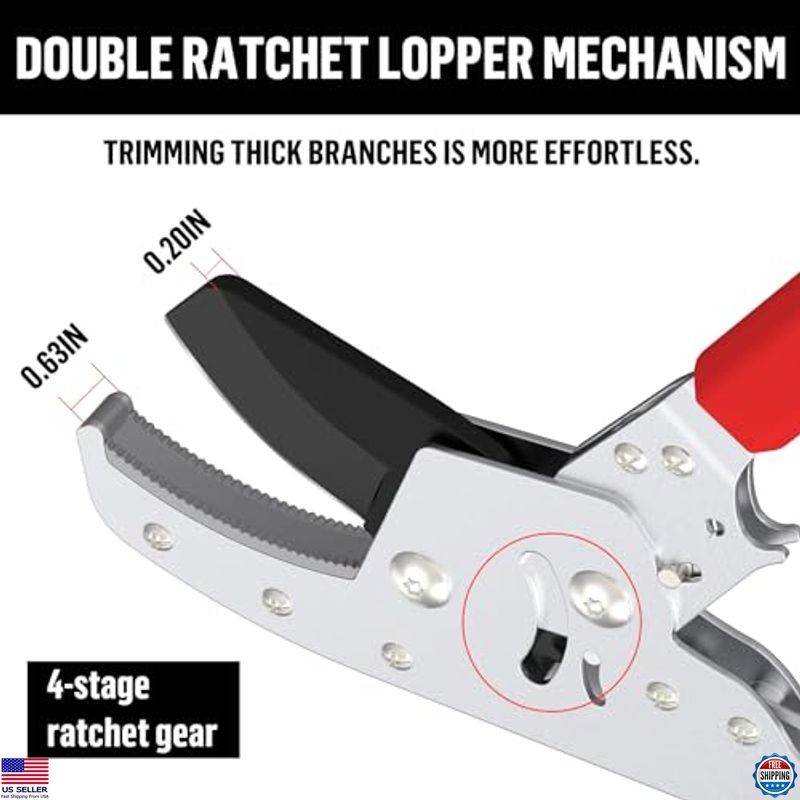 Heavy-Duty Extendable Loppers 28"-41" Telescopic Tree Trimmer, Cuts 2" Branches