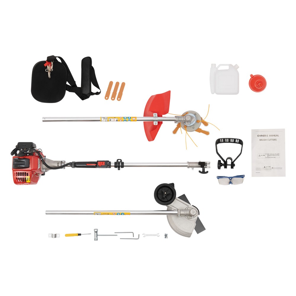 26CC 2-Stroke Weed Wacker, 0.65kw Air-Cooled Weed Eater, Gasoline String Trimmer