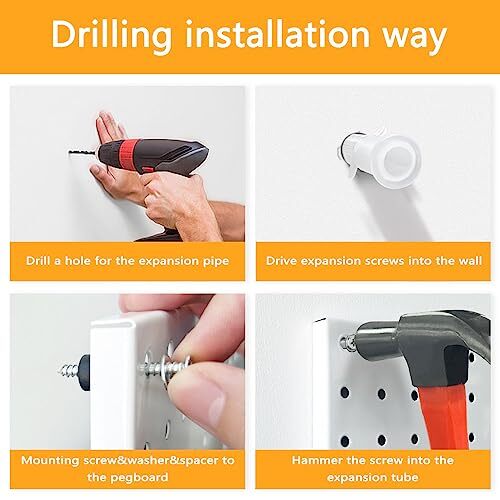 4PCS PegboardMetal PegBoard Pegboard Wall Organizer Pegboard Storage System