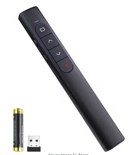 Wireless Presenter Remote w/ Hyperlink and Volume Control for PowerPoint Screen