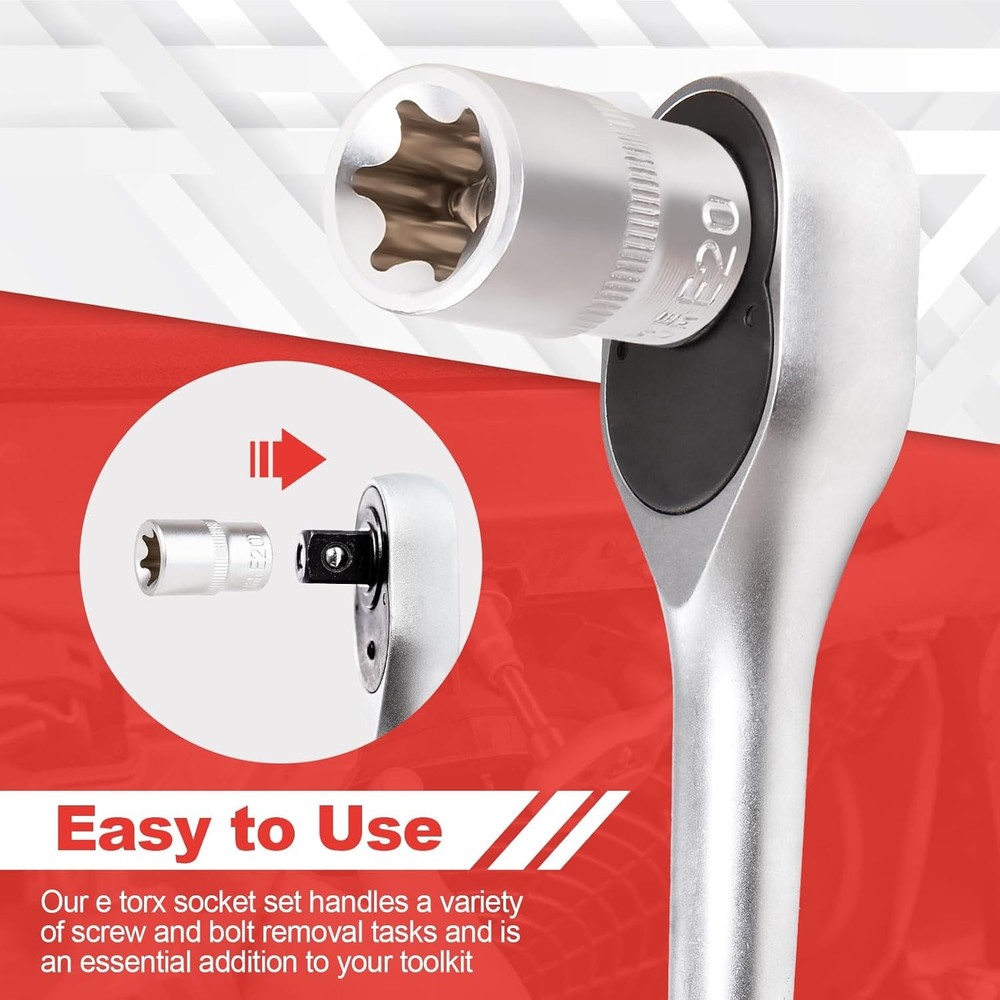 E-type Torx Star Female Sockets Bit Set 14 in 1 E4- E24 Torx Socket 14pcs