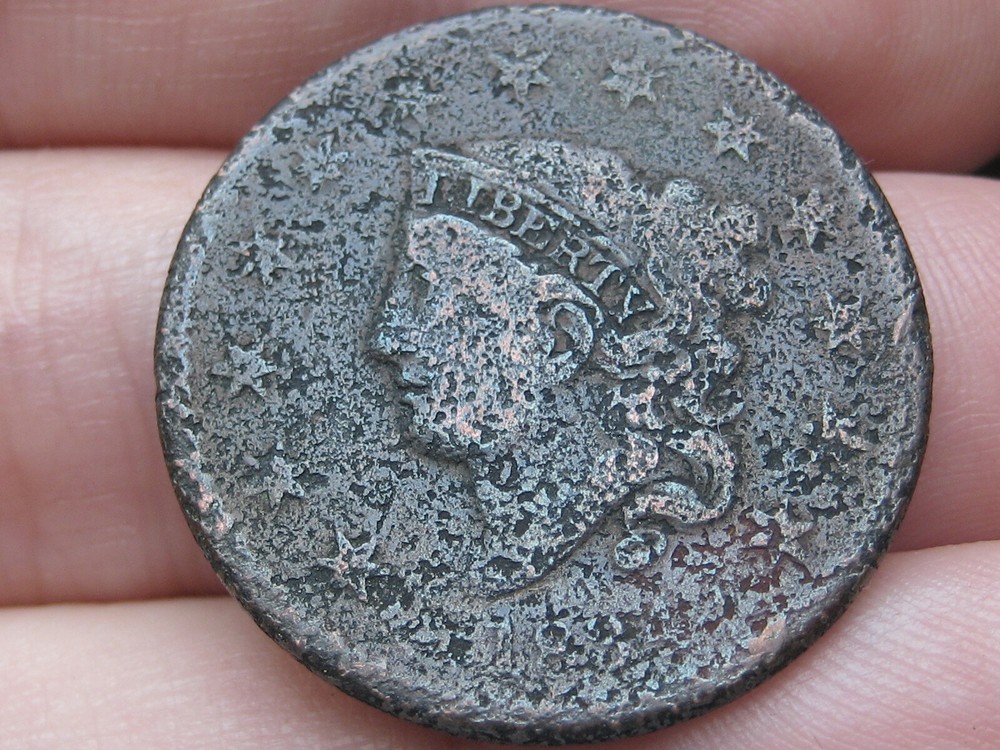 1834 Matron Head Large Cent- Small 8, Large Stars, Medium Letters- Good Details