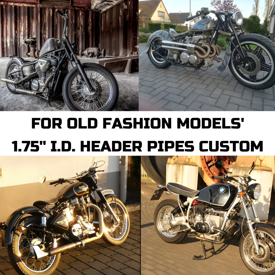 Fishtail Tail Pipe Tip for 1.75'' O.D. Header Pipes or Drag Pipes, 1 PC End Cap