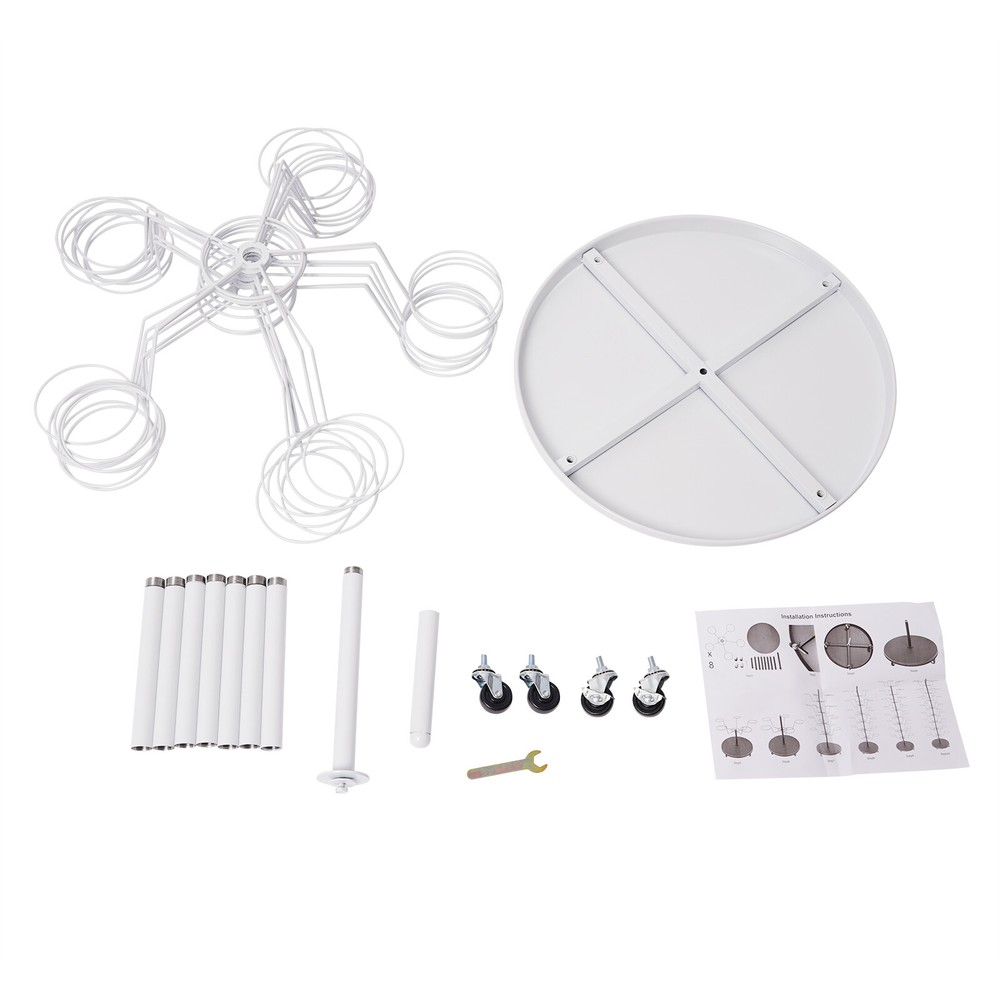 White Hat Rack, Freestanding Hat Display Stand, 8-tier Hat Holders